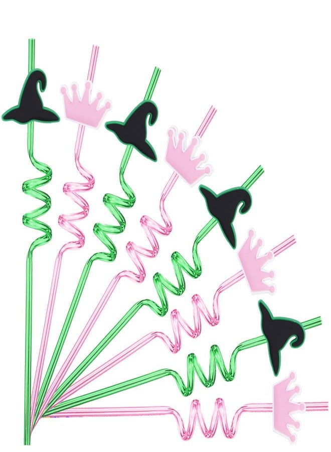 NJGCPRO 24Pcs Wicked Party Favors, Wicked Party Decorations, Wicked Birthday Decorations Supplies, Reusable Plastic Wicked Theme Straws For Halloween - Image 1